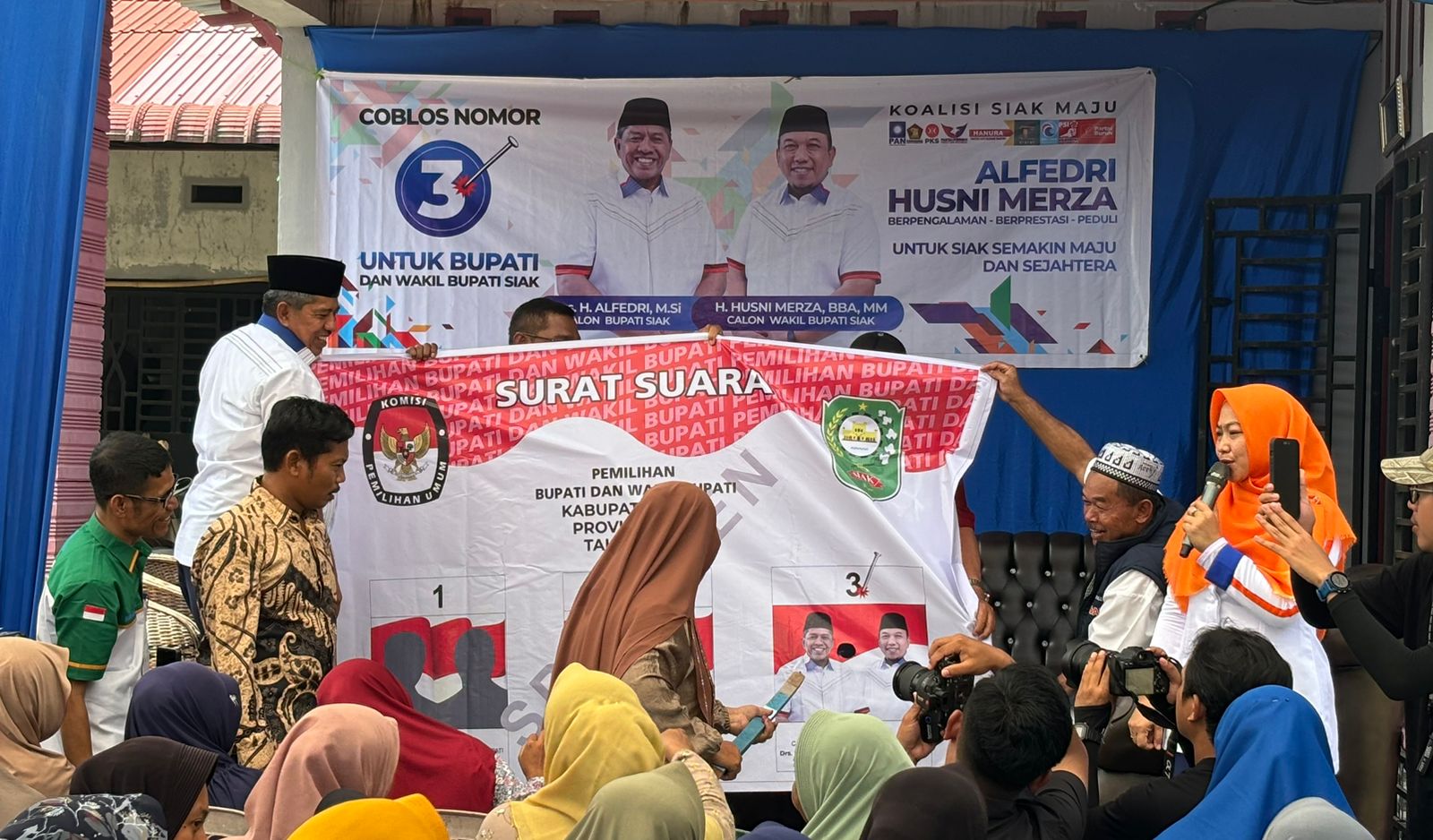 Alfedri-Husni Ajak Warga Siak Mantapkan Pilihan, Dibuka, Dilihat, Coblos Nomor 3