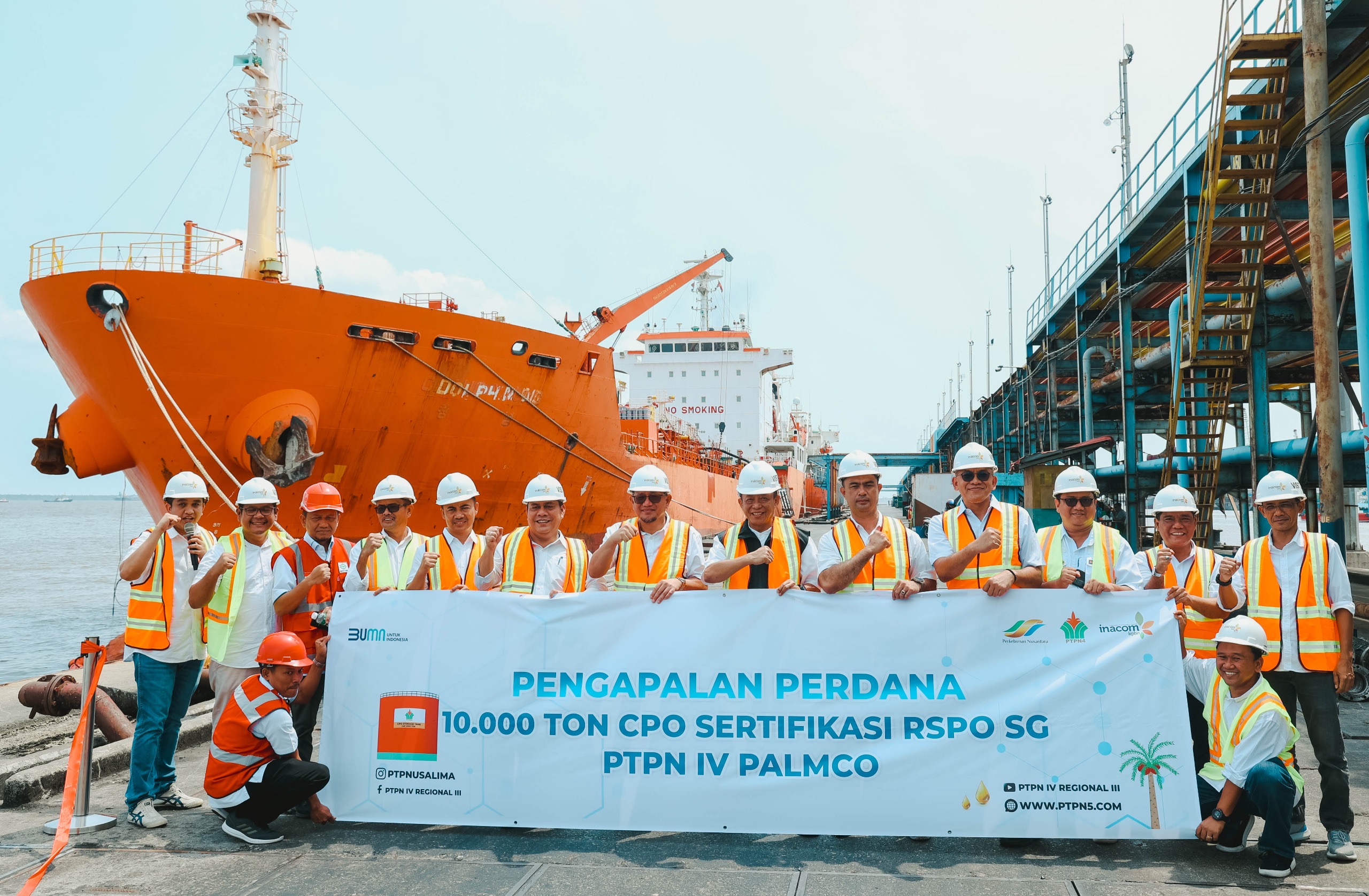 PTPN IV Regional III Kapalkan 10.000 Ton CPO Bersertifikasi RSPO SG Senilai USD9 Juta ke Eropa