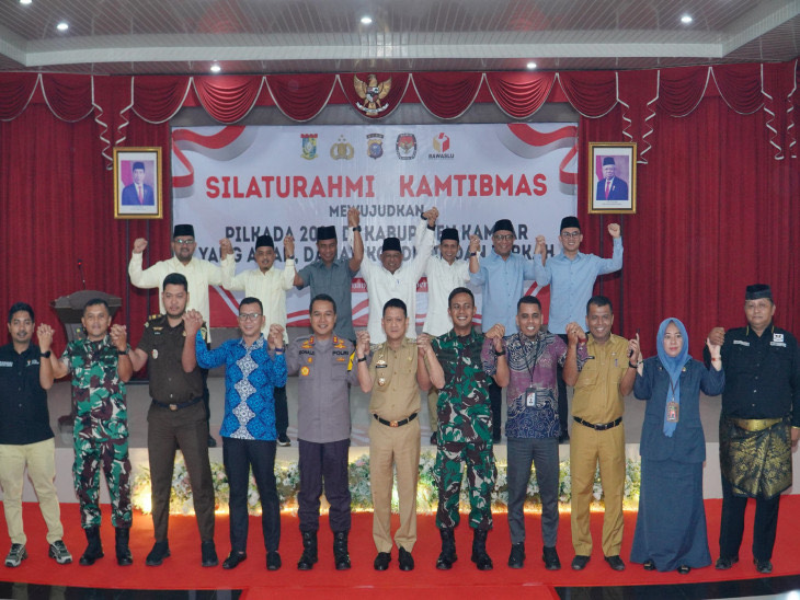 Silaturahmi Kamtibas Polres Kampar, Paslon Pilkada Kampar Bergandeng Tangan