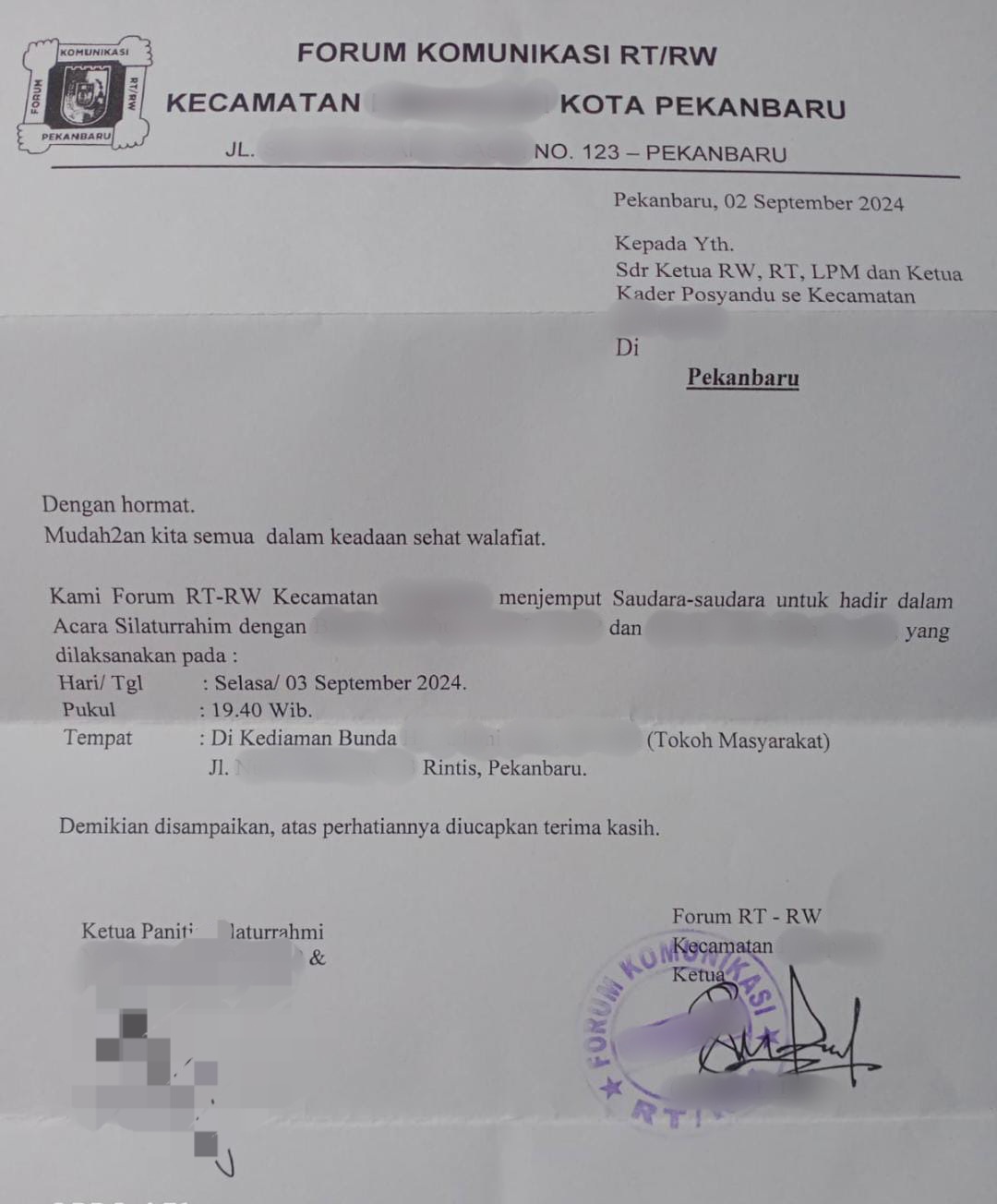 Beredar Diduga Surat RTRW Silaturahmi dengan Paslon Pilkada, Pj Risnandar: Berpolitik Dievaluasi