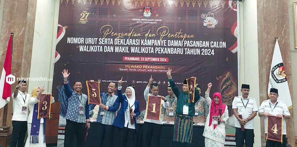 Ini Nomor Urut Paslon Pilwako Pekanbaru 2024