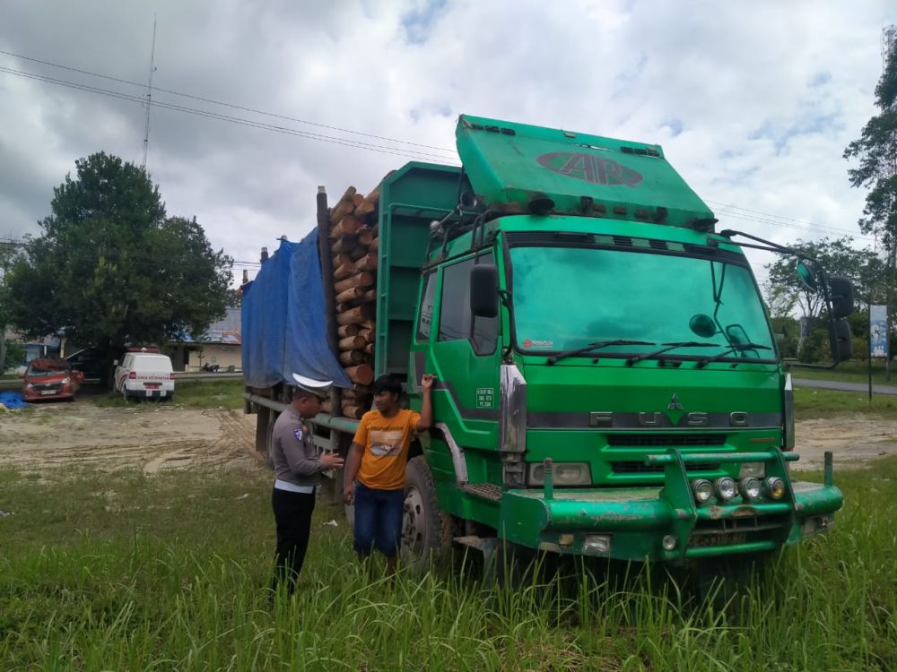 Dinilai Langgar Aturan, Polisi Tindak Truk Angkut Akasia di Rohil