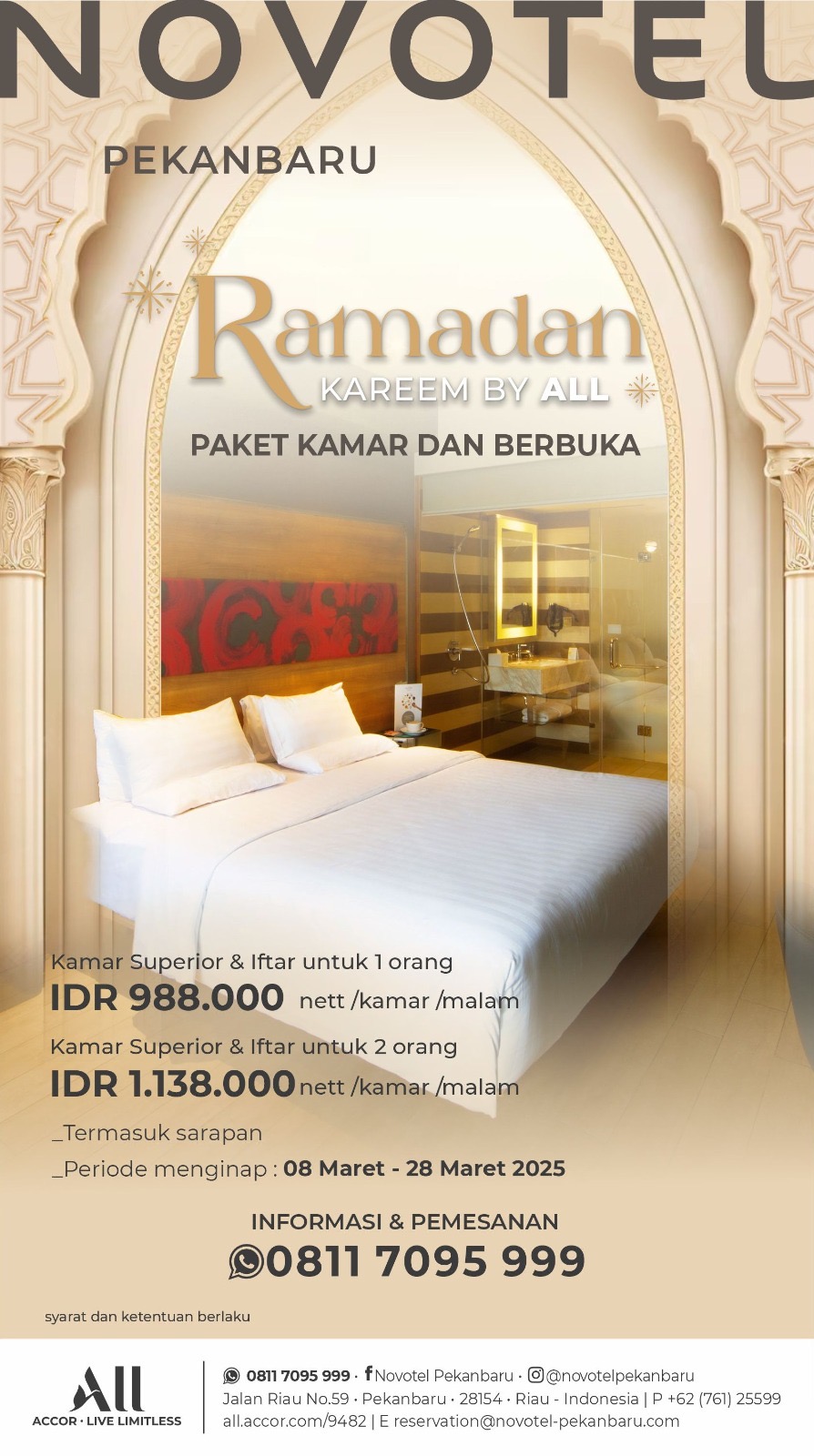 Yuk Iftar di Novotel Pekanbaru, Banyak Promo dan Varian Menu Loh