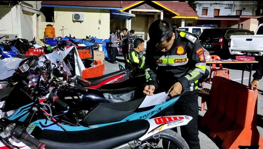 Polisi Amankan 58 Motor Balap Liar di Pekanbaru