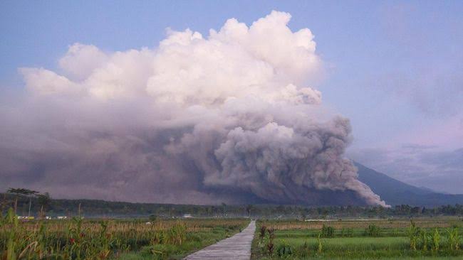 Gunung Semeru Erupsi Siang Tadi