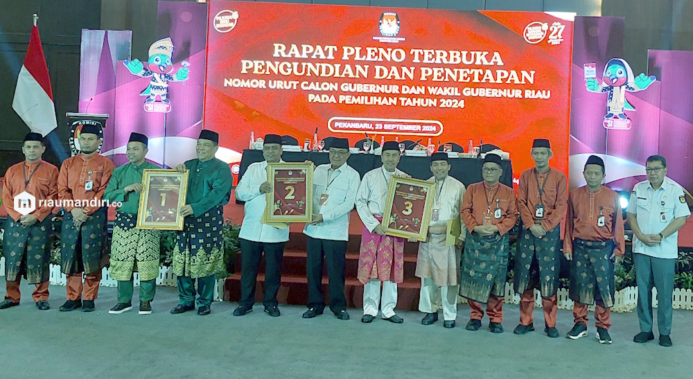 Nomor Urut Pilgubri 2024: 1 Bermarwah, 2 Nawaitu, 3 Suwai