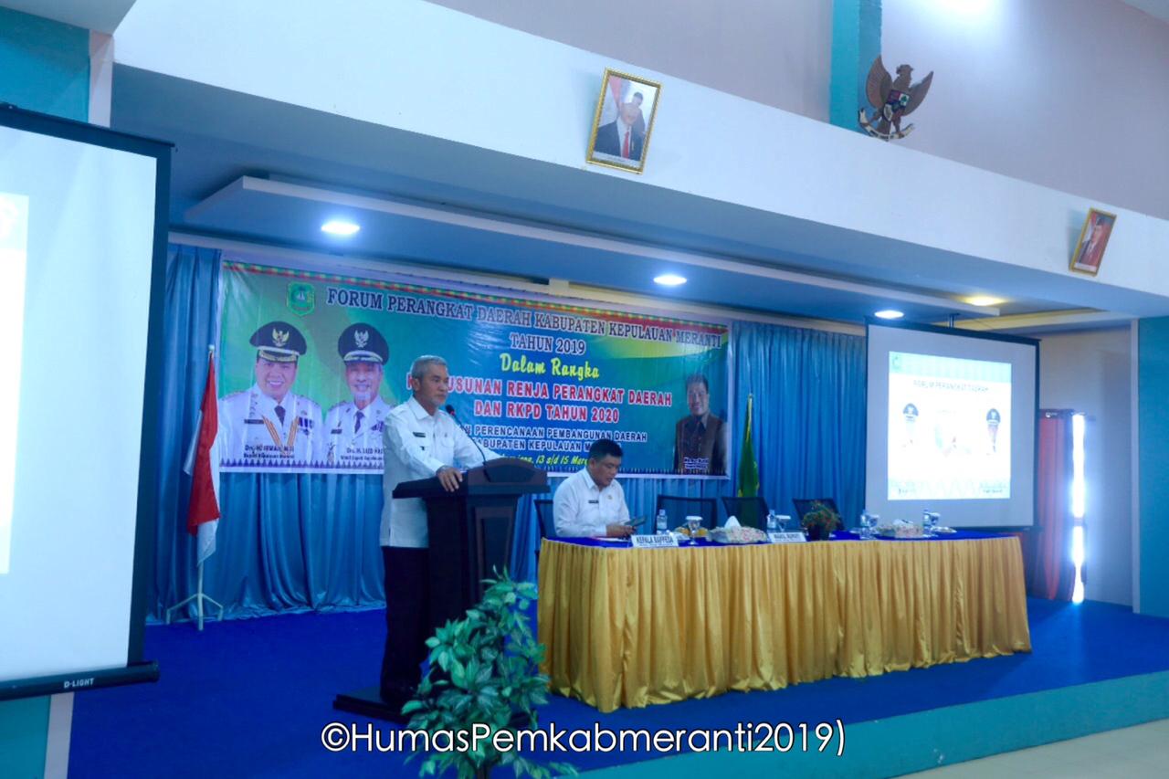 Buka Rapat Forum Perangkat Daerah, Wabup Tampung Masukan Masyarakat Membangun Meranti