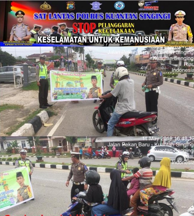 Tertib Berlalu Lintas, Warga Dapatkan Takjil dari Satlantas Polres Kuansing