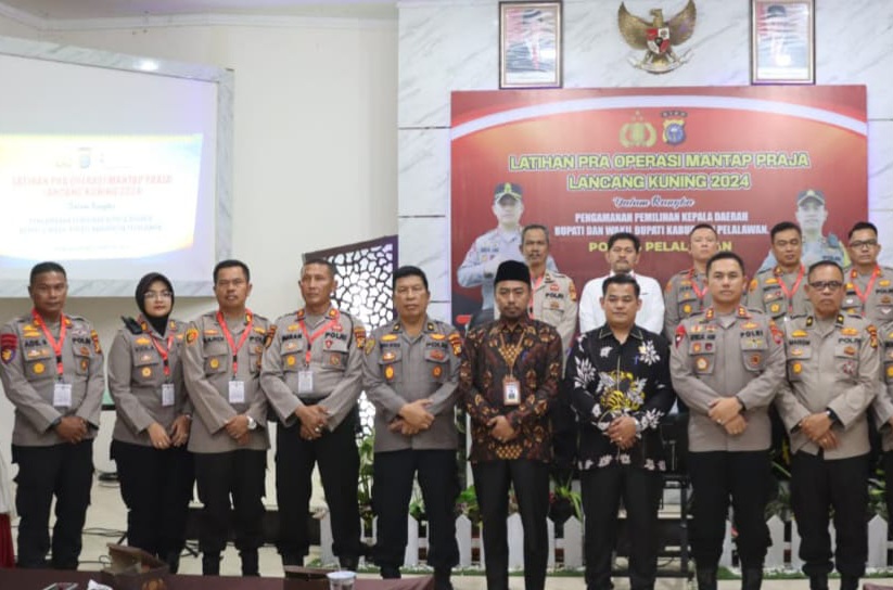 Polsek Pangkalan Kerinci Hadiri Agenda Pra Ops Mantap Praja 2024