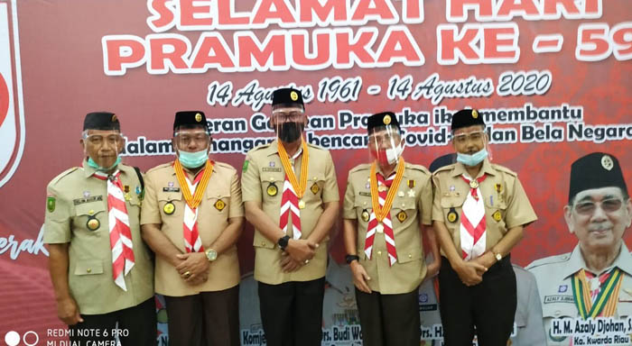 HUT ke-59 Pramuka: Bupati Suyatno, Wabup Jamiluddin dan Surya Arfan Raih Lencana Melati Nasional