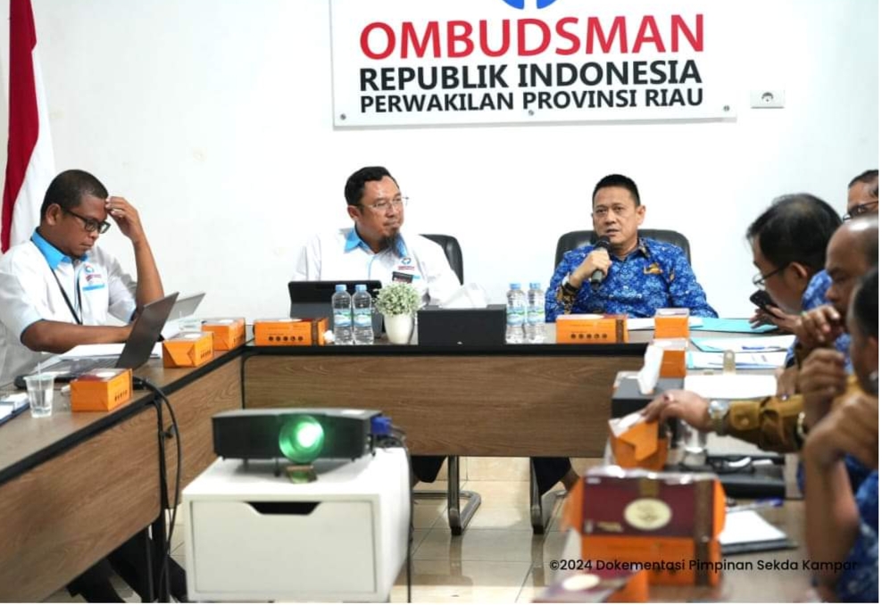 Pemkab Kampar Audiensi dengan Ombudsman RI Terkait Penilaian Kepatuhan Layanan Publik