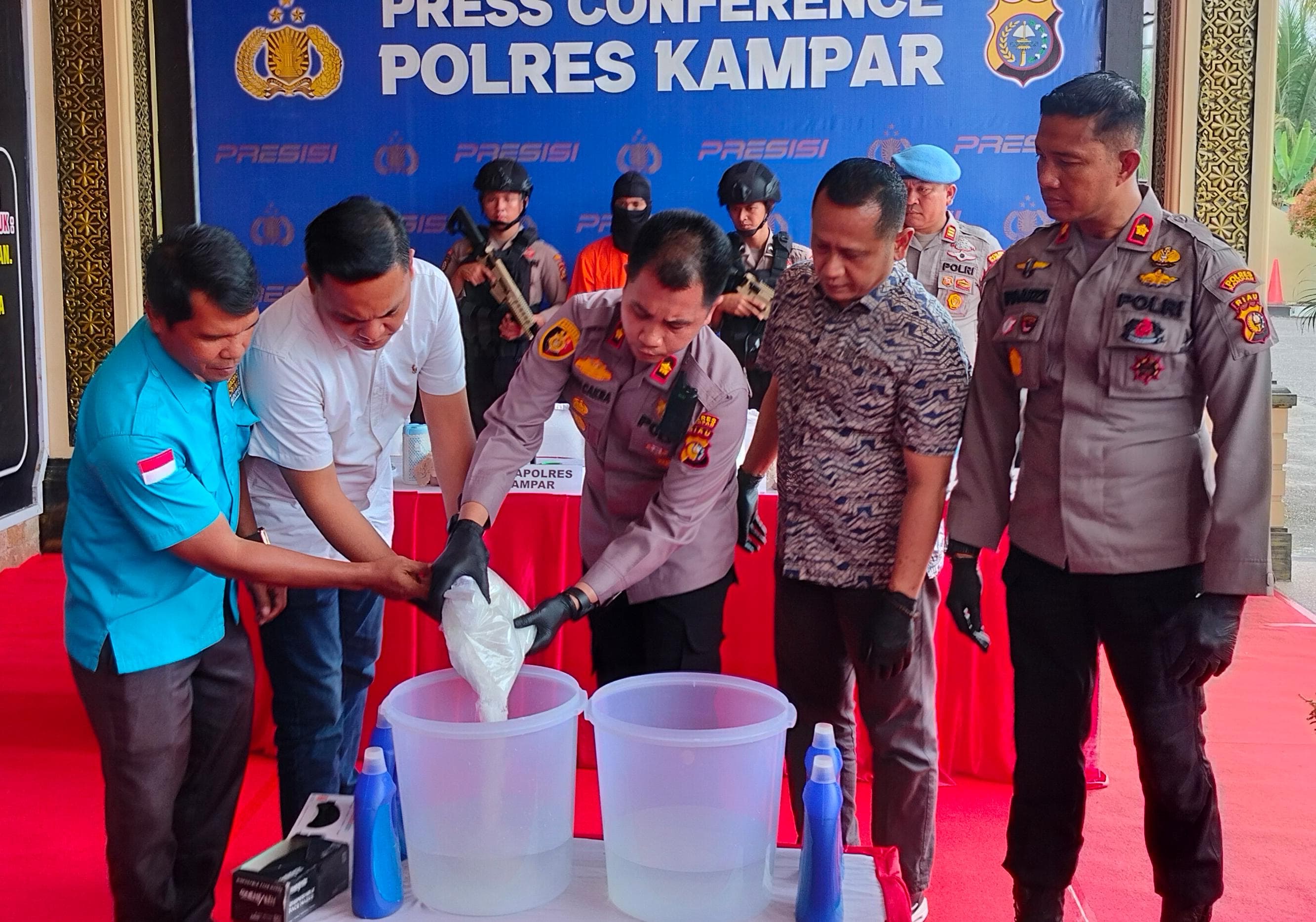 3,4 Kg Sabu Dimusnahkan Polres Kampar