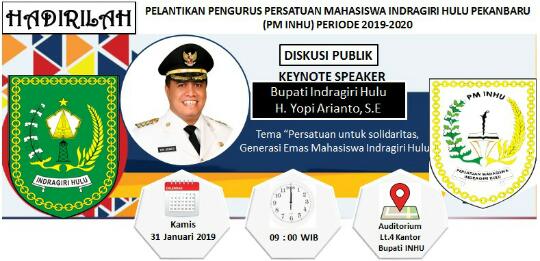 Pengurus PM Inhu Pekanbaru Dilantik 31 Januari Mendatang