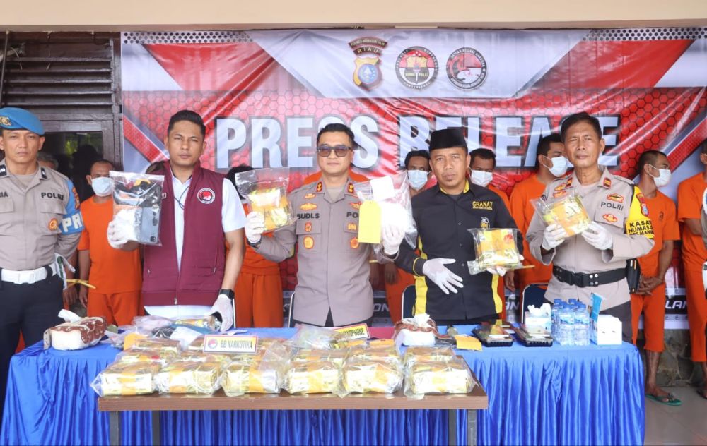 Polres Inhil Amankan 21,8 Kg Sabu dari Bandar Besar