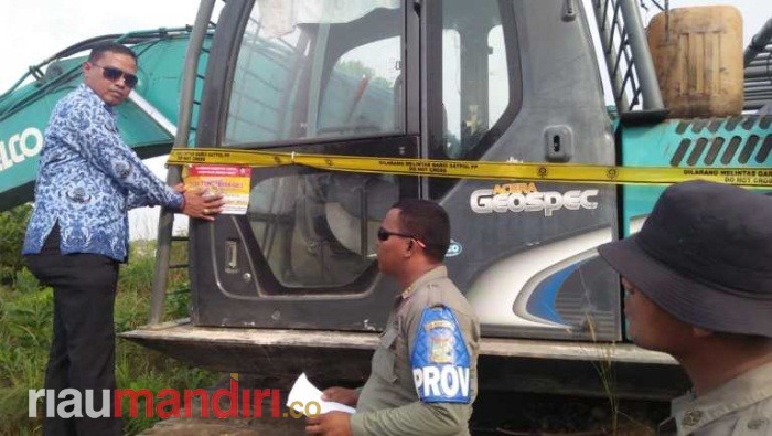 Satpol Kampar Kembali Segel Galian C Tak Berizin