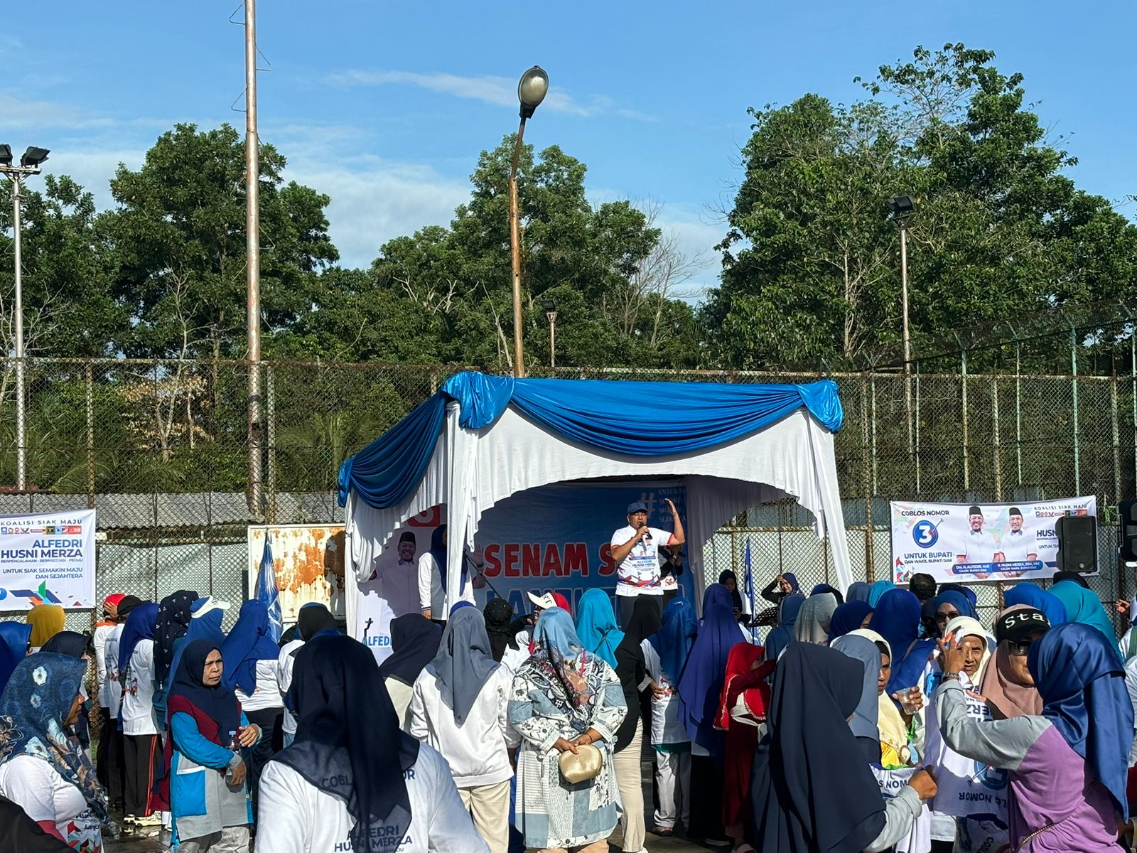 Ribuan Warga Tualang Menuju Kemenangan