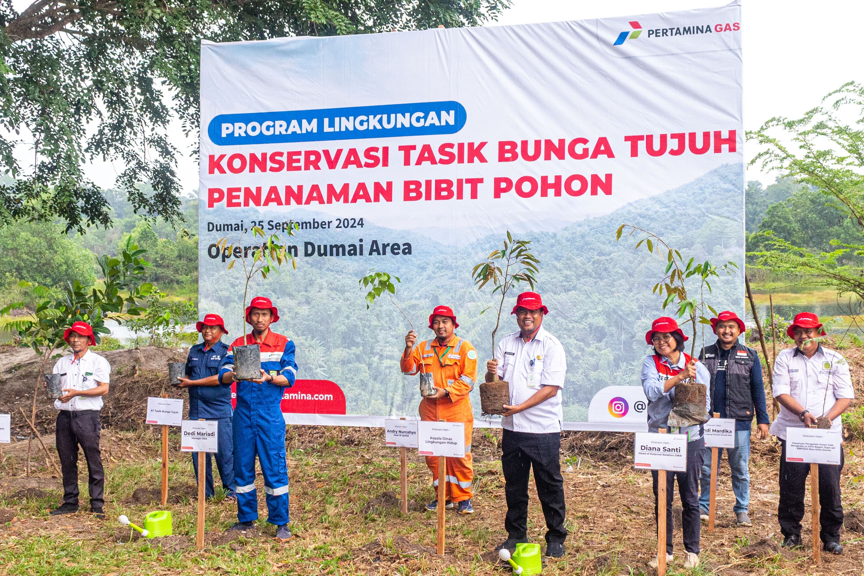 Dukung Penghijauan, Pertagas Dumai Tanam 700 Pohon di Konservasi Tasik Tujuh Bukit