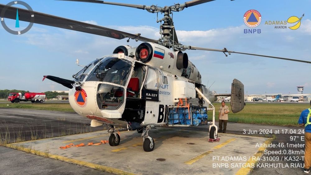 Berkapasitas 5000 Liter, Helikopter Water Bombing Tiba di Riau