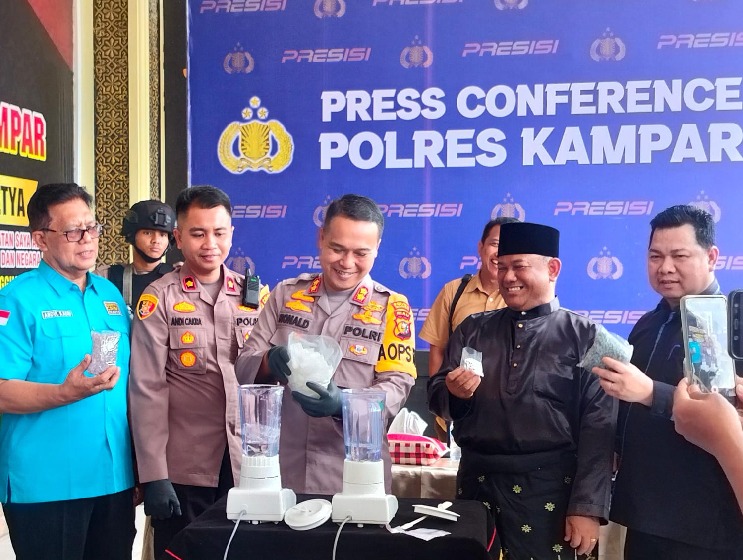 Polres Kampar Musnahkan 804,81 Gram dan 2.652 Butir Ekstasi