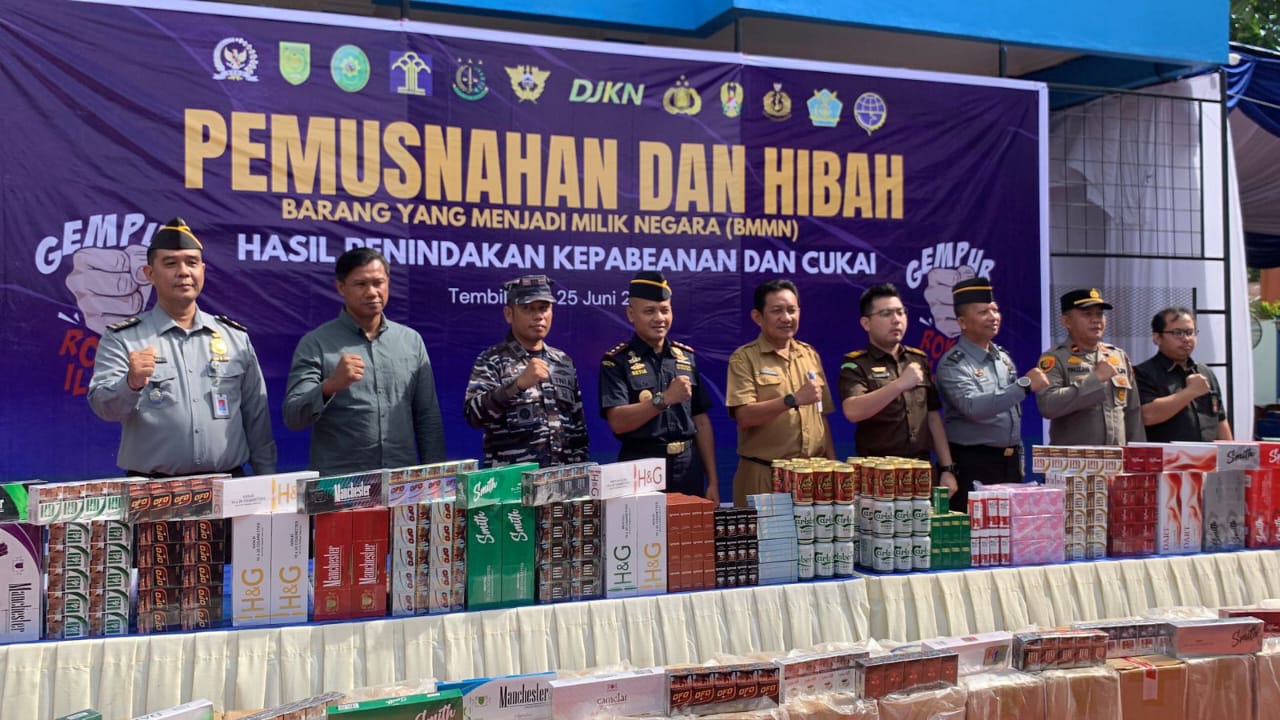 Bea Cukai Tembilahan Musnahkan Barang Senilai Rp3,2 Miliar